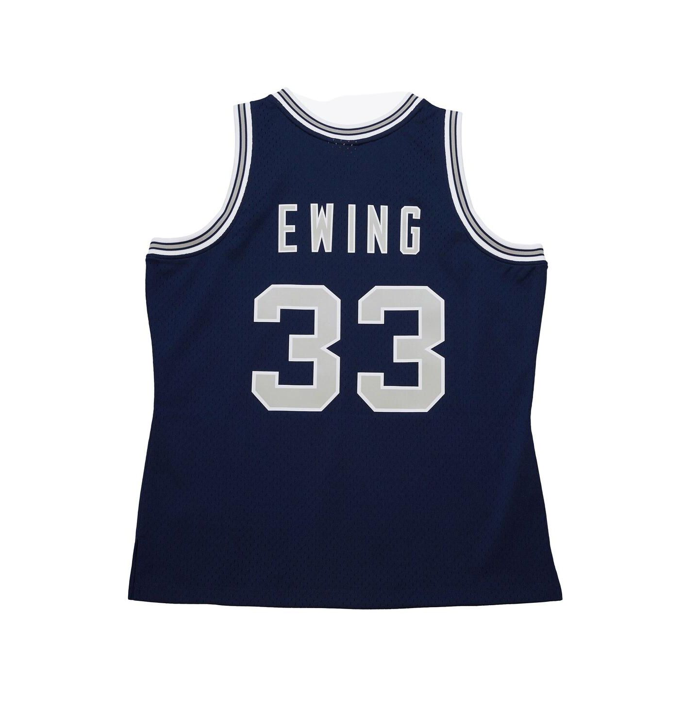 Мужской топ Mitchell & Ness Navy Patrick Ewing Georgetown Hoyas 1983/84 Jersey — фото 4