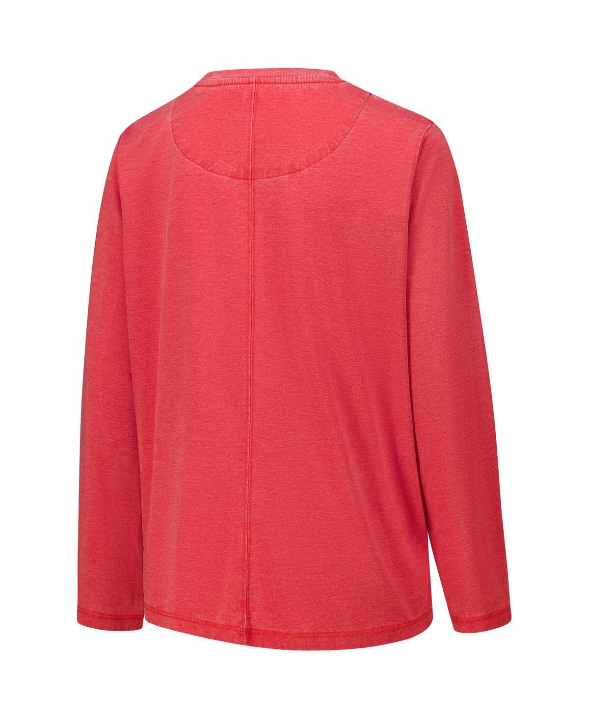 PRESSBOX WOMEN'S SCARLET OHIO STATE BUCKEYES CHANDLER OLIVE LEAF ARCH LONG SLEEVE T-SHIRT 