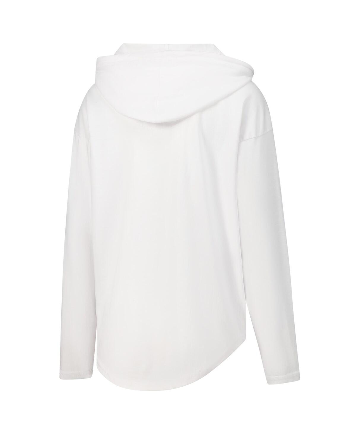 PRESSBOX WOMEN'S WHITE NOTRE DAME FIGHTING IRISH SAN BRUNO HOODIE LONG SLEEVE T-SHIRT 