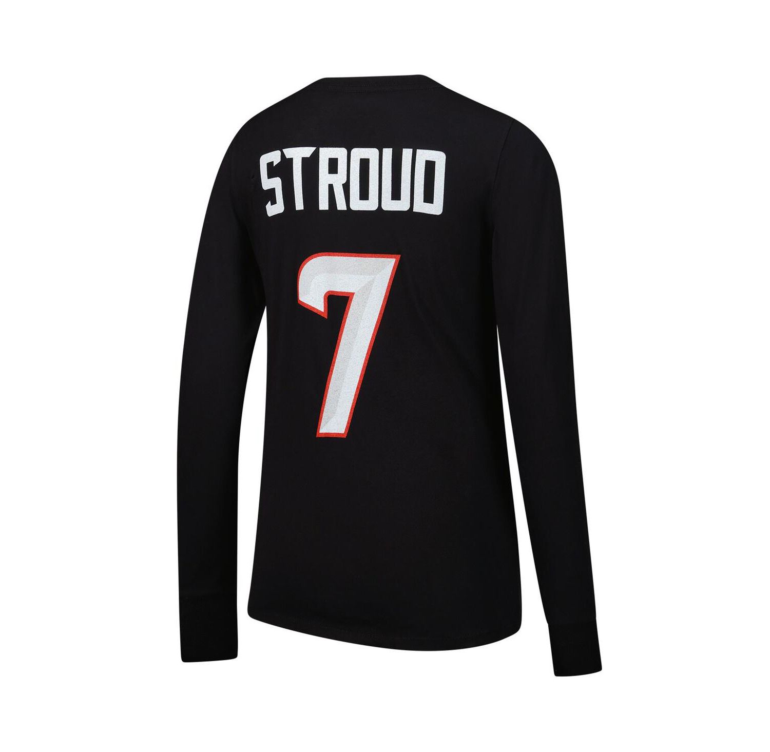 Women's C.J. Stroud Navy Houston Texans Player Name & Number Long Sleeve T-Shirt