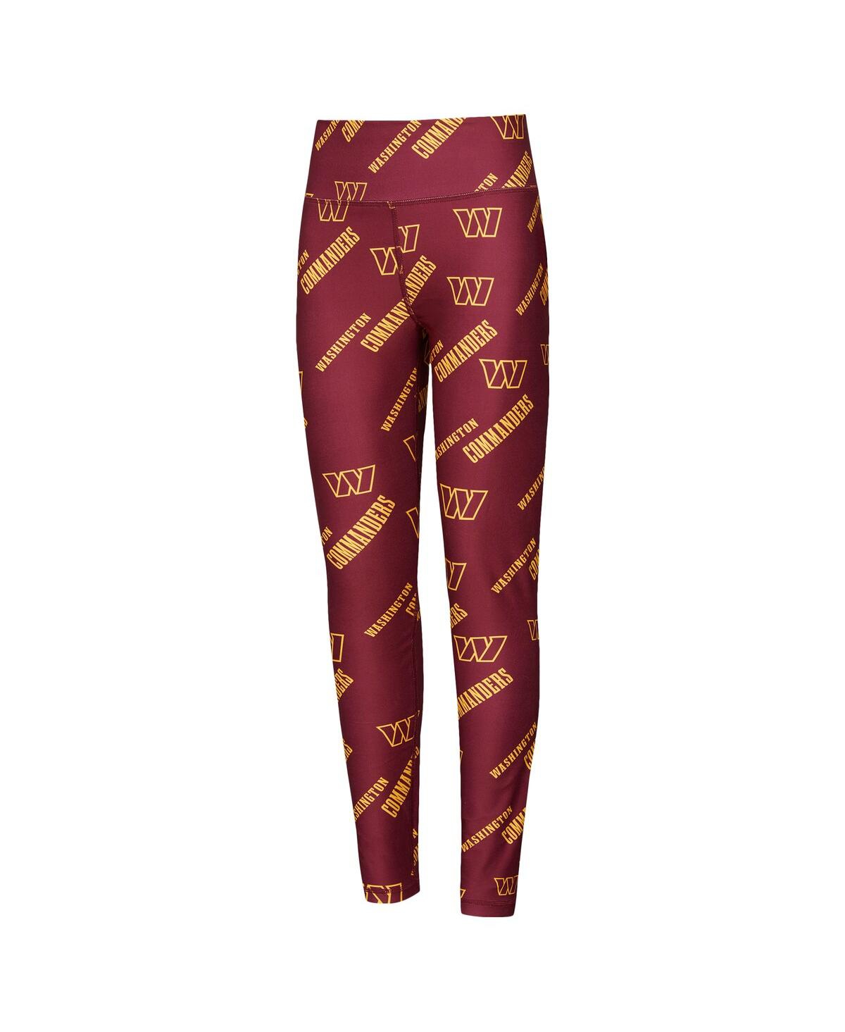 Shop Concepts Sport Women's Burgundy Washington Commanders Breakthrough Allover Print Knit Sleep Leggings