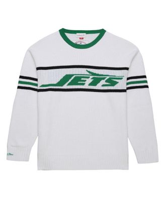 Men's White New York Jets Throwback 1984 Pullover Sweater