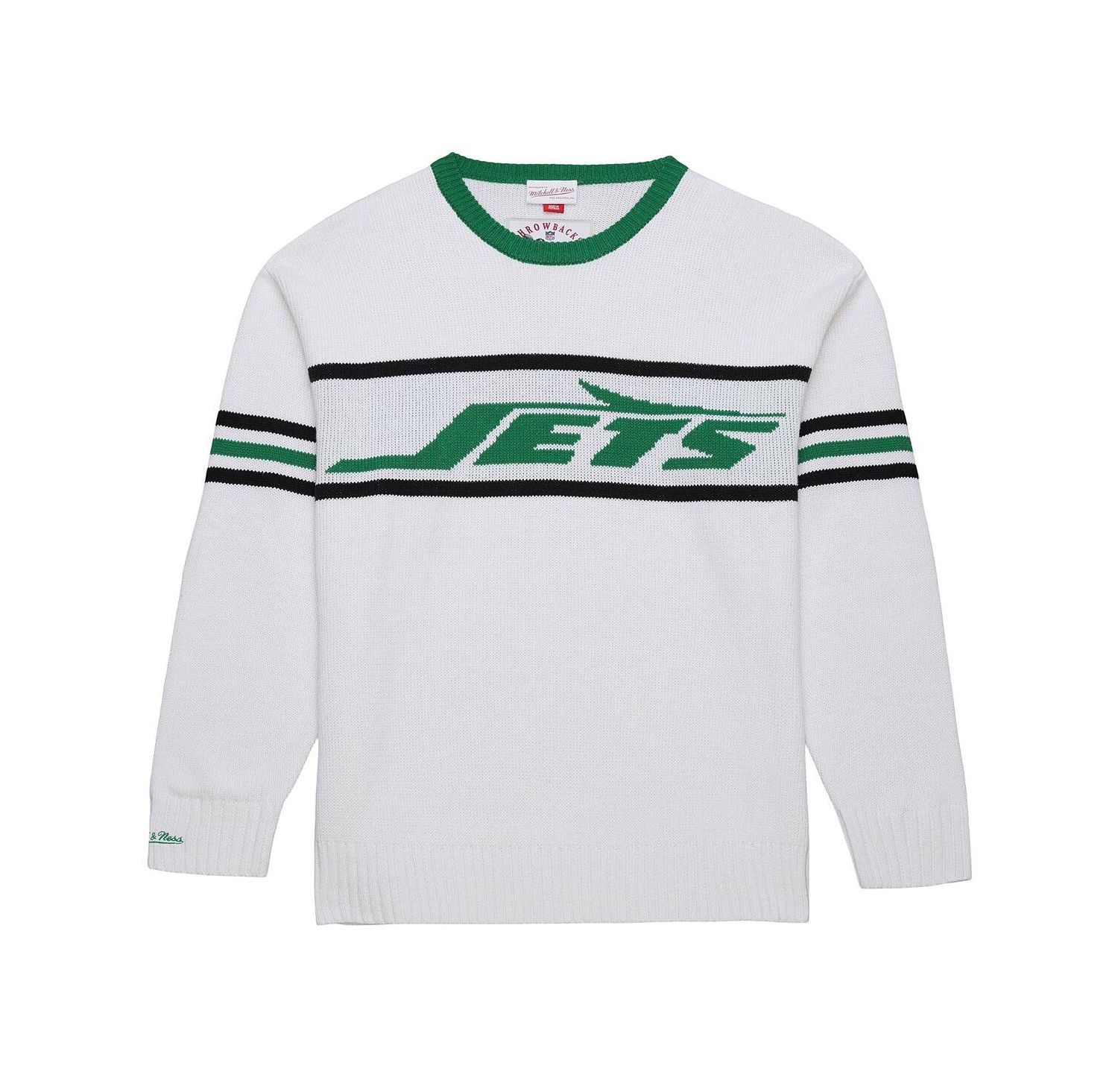 Men's White New York Jets Throwback 1984 Pullover Sweater