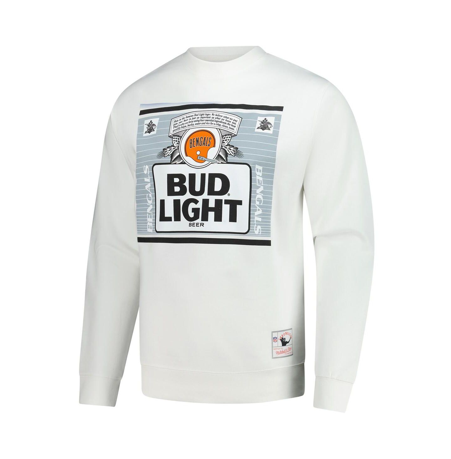 Мужская толстовка Mitchell & Ness x Bud Light White Cincinnati Bengals The Crest Pullover — фото 3