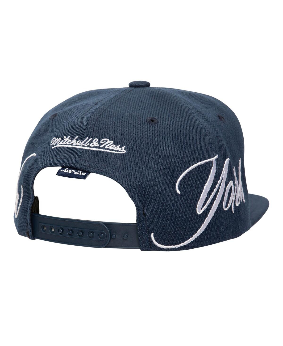 Mitchell & Ness Men's Navy New York Yankees Just Don X Mlb Lux Script Snapback Hat In Navy