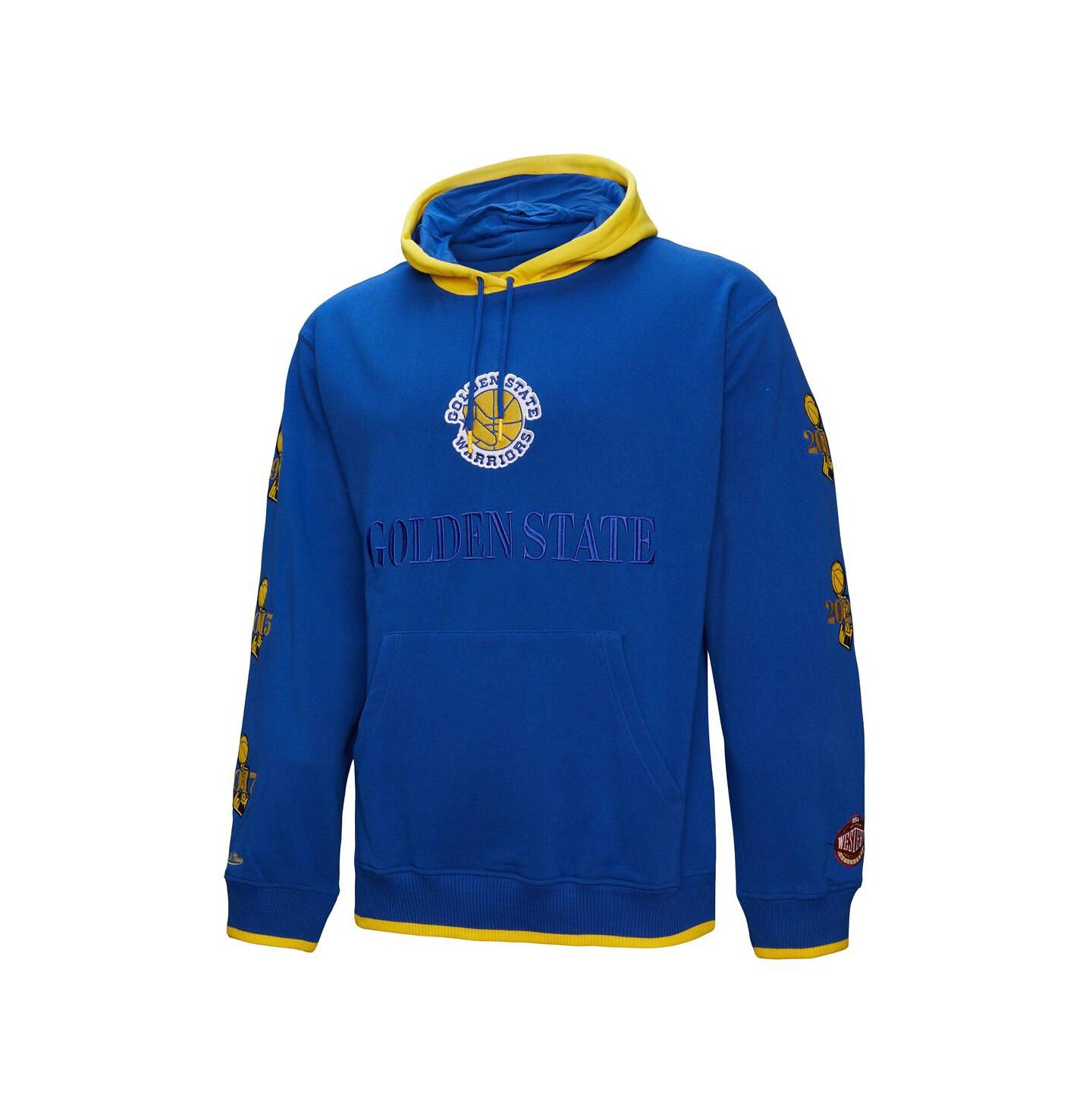Мужское худи Mitchell & Ness Royal Golden State Warriors Hardwood Classics Team OG 3.0 Pullover — фото 5