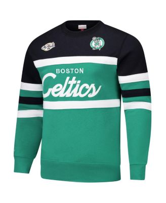 Men's Kelly Green/Black Boston Celtics Hardwood Classics Vintage Logo Head Coach Pullover Sweatshirt