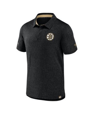 Men's Black Boston Bruins Authentic Pro Jacquard Polo