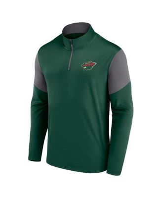 Men's Green Minnesota Wild Logo Quarter-Zip Top