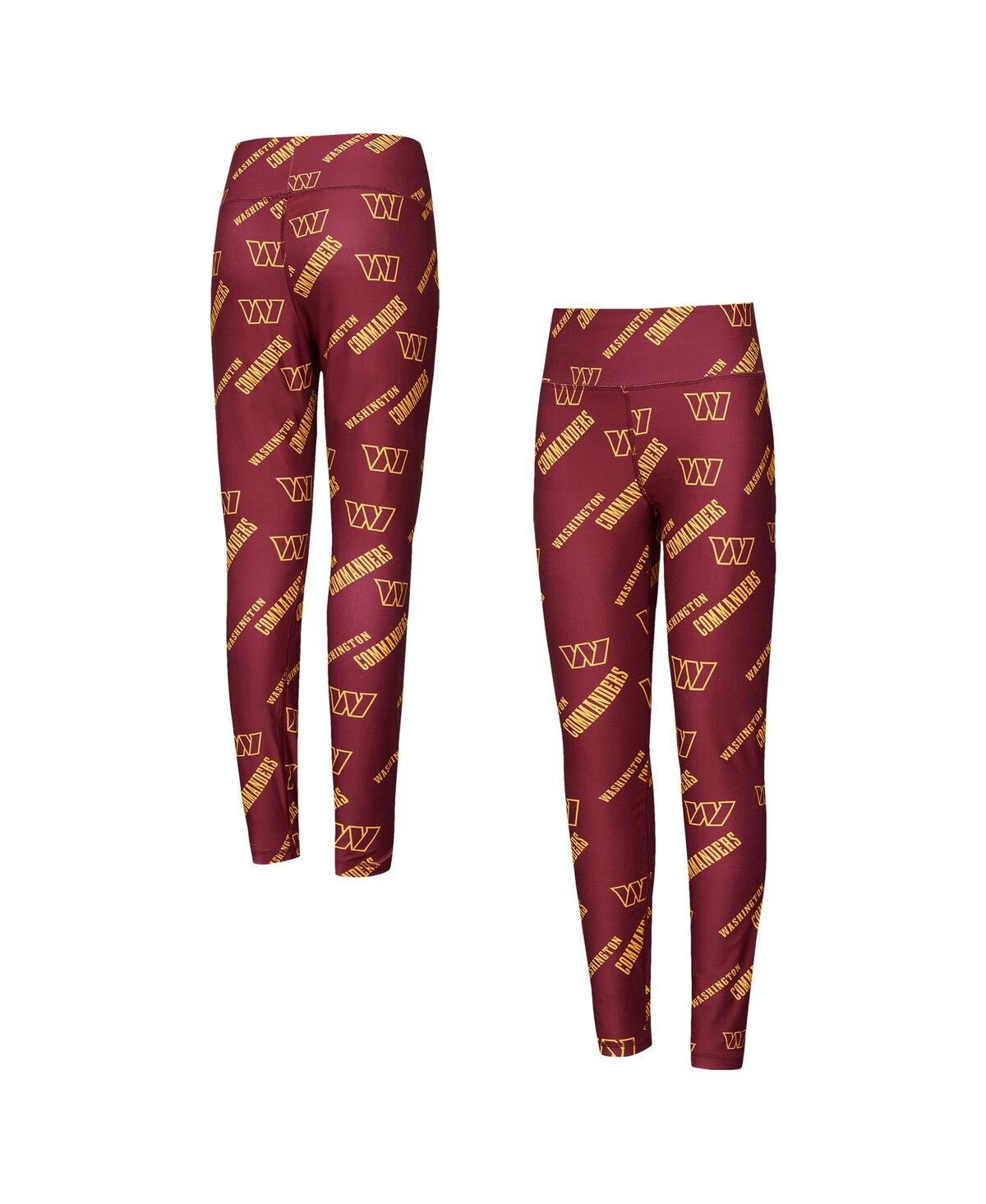 Shop Concepts Sport Women's Burgundy Washington Commanders Breakthrough Allover Print Knit Sleep Leggings