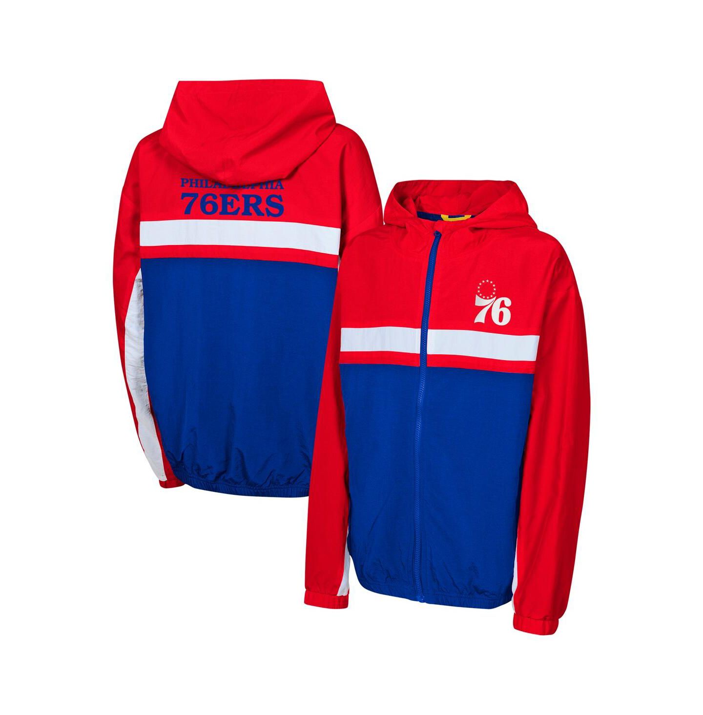 Детская куртка Outerstuff Red Philadelphia 76ers Headliner Windbreaker Full-Zip Hoodie Jacket — фото 1