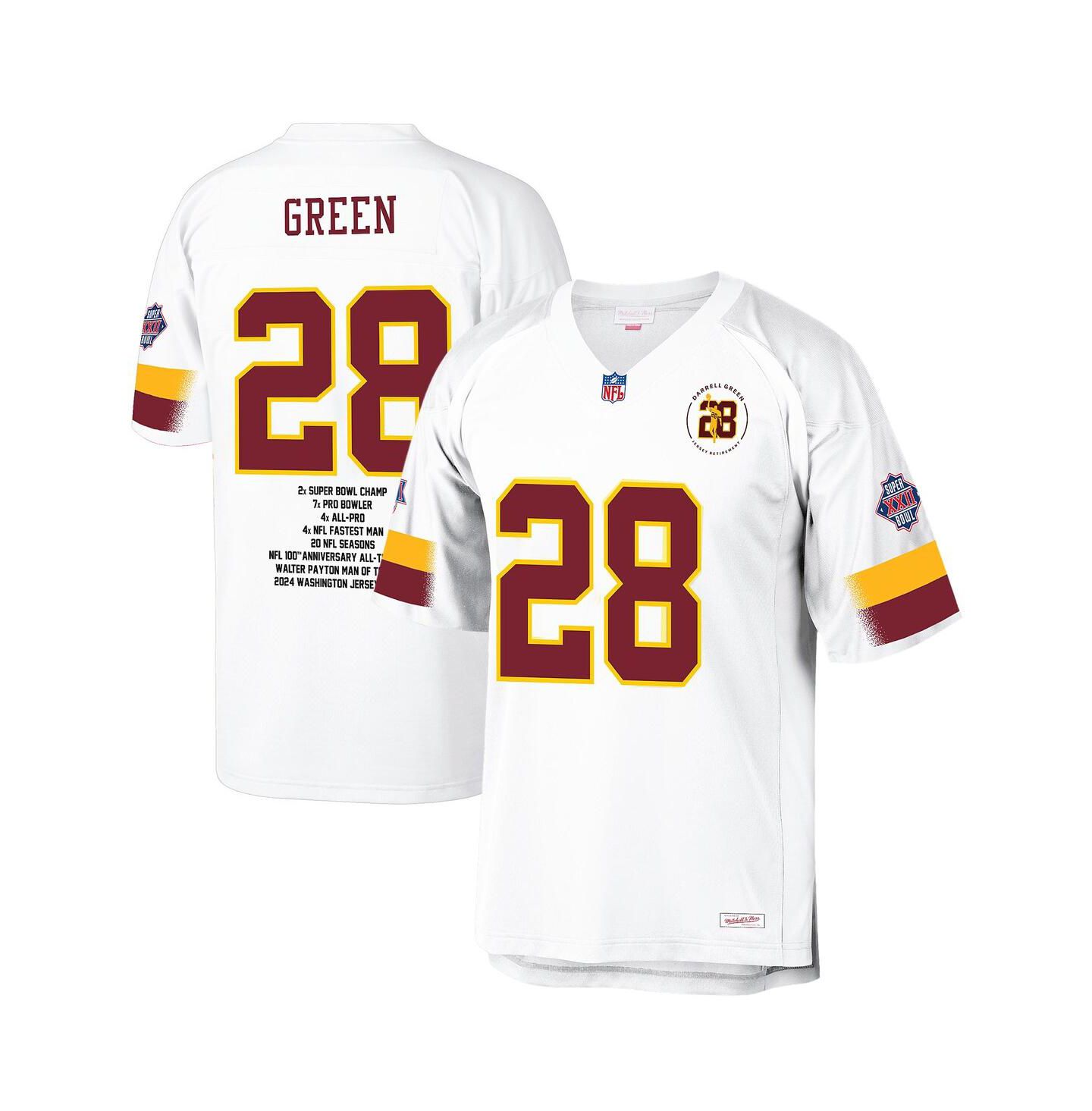 Мужской топ Mitchell & Ness White Darrell Green Washington Commanders Fashion Jersey — фото 1