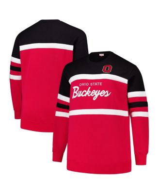 Men's Scarlet Ohio State Buckeyes Big Tall Vintage Logo Head Coach Fleece Pullover Sweatshirt