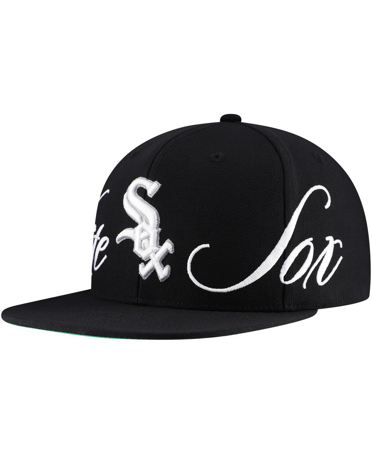 Mitchell & Ness Men's Black Chicago White Sox Just Don X Mlb Lux Script Snapback Hat In Black