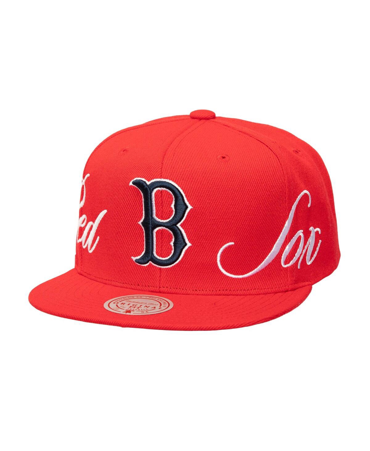 Mitchell & Ness Men's Red Boston Red Sox Just Don X Mlb Lux Script Snapback Hat In Red