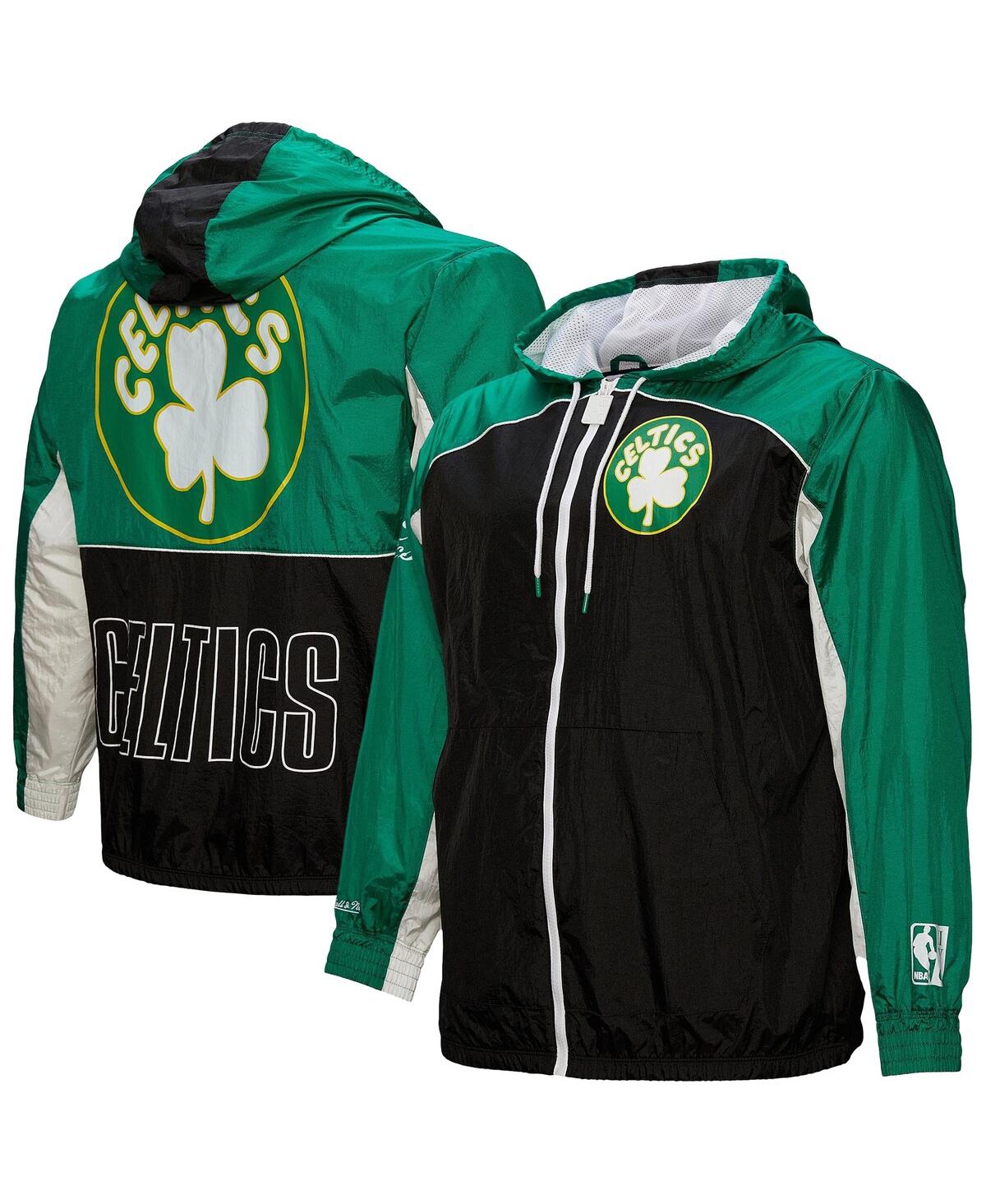 Mitchell & Ness Men's Black Boston Celtics Hardwood Classics Big Shot Premium Full-zip Windbreaker Jacket In Black
