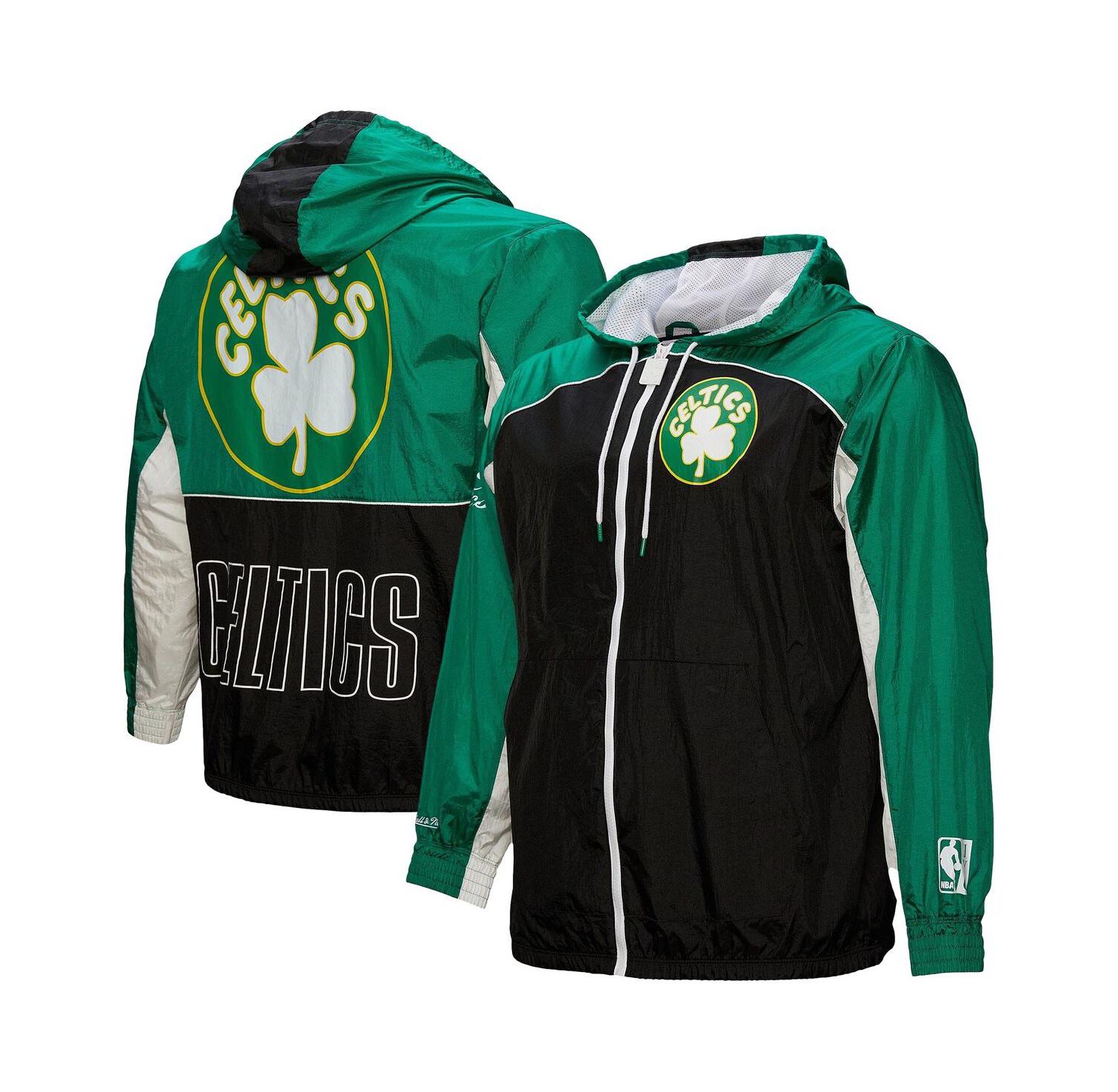 Men's Black Boston Celtics Hardwood Classics Big Shot Premium Full-Zip Windbreaker Jacket