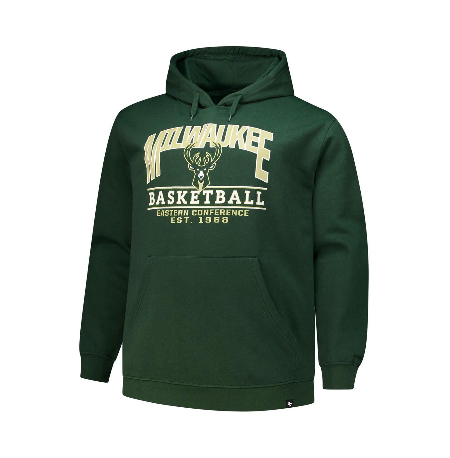 Мужское худи '47 Brand Hunter Green Milwaukee Bucks Good Call Headline Pullover — фото 3