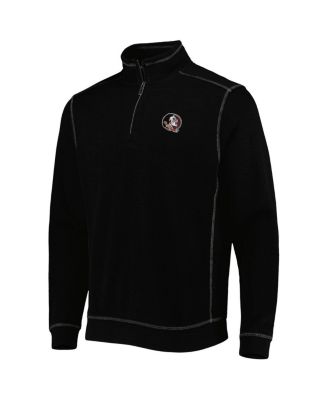 Men's Black Florida State Seminoles Sport Tobago Bay Tri-Blend Mock Neck Half-Zip Jacket