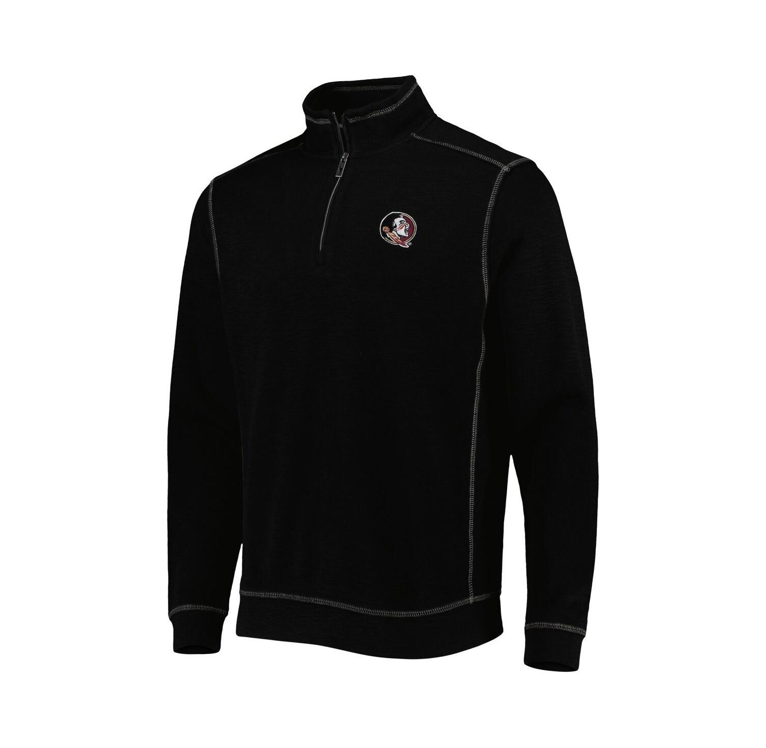 Men's Black Florida State Seminoles Sport Tobago Bay Tri-Blend Mock Neck Half-Zip Jacket