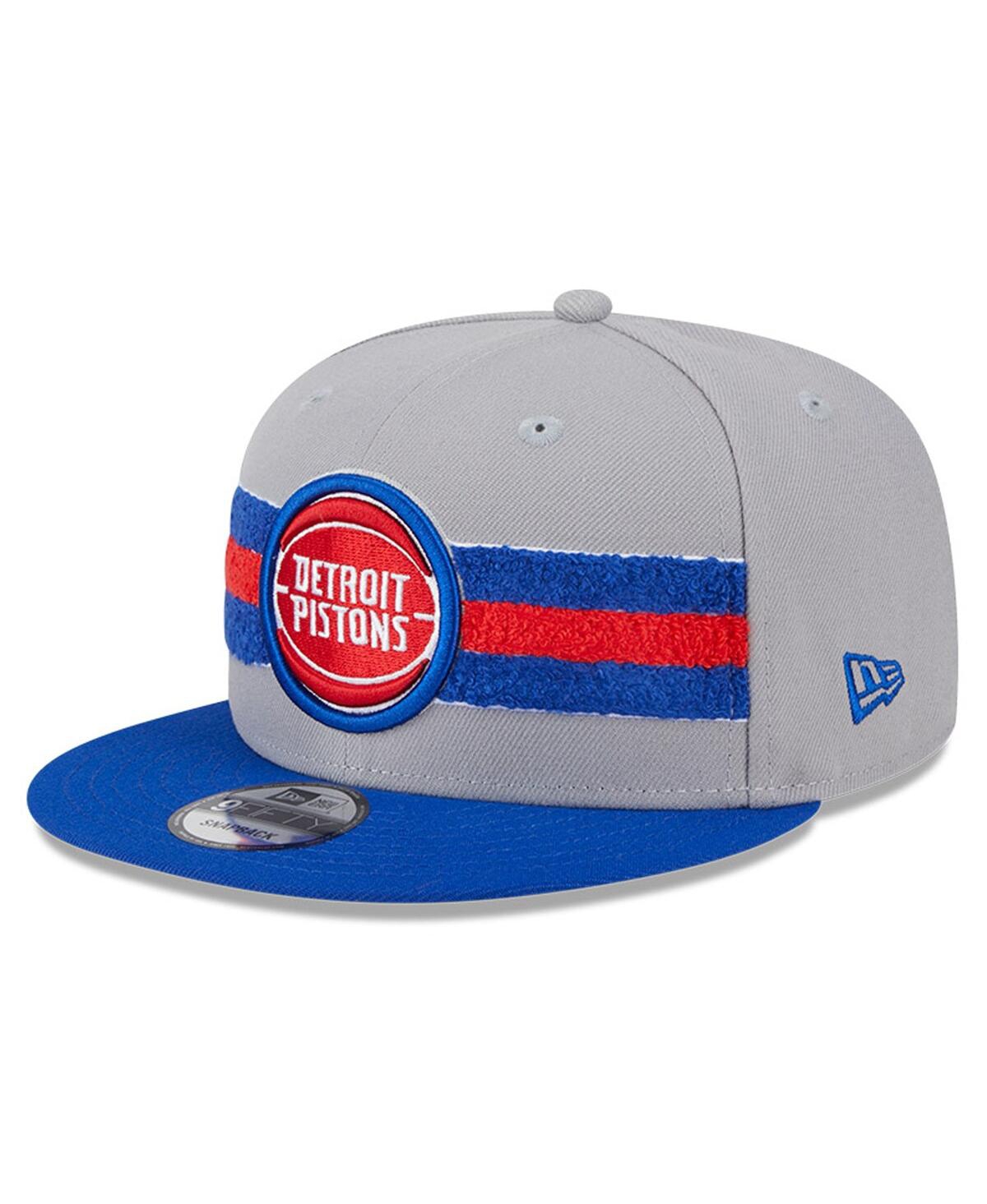 NEW ERA MEN'S GRAY DETROIT PISTONS CHENILLE BAND 9FIFTY SNAPBACK HAT 