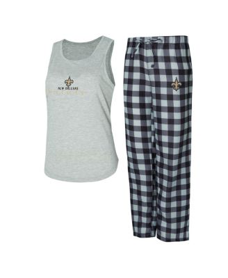 Concepts Sport - Women's  Gray/Black New Orleans Saints Petition Tank Top and Pants Sleep Set