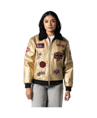 The Wild Collective - Men's and Women's  Gold San Francisco 49ers Faux leather-polyurethane Full-Zip Jacket