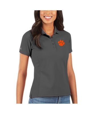 Antigua - Women's  Charcoal Clemson Tigers Legacy Pique Polo