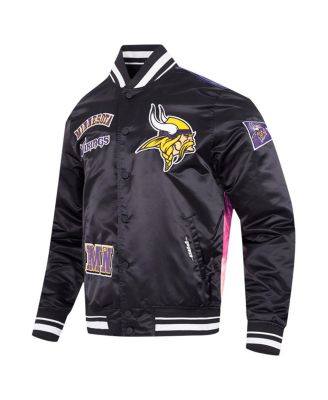 Men's Black Minnesota Vikings Sublimated Satin Full-Snap Jacket