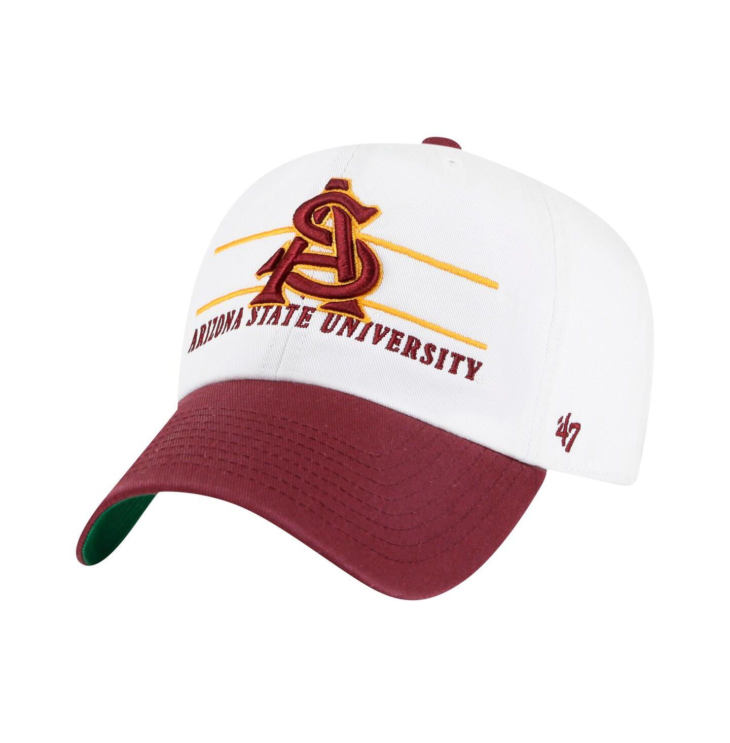 Мужская кепка '47 Brand White Arizona State Sun Devils Gridiron Clean Up Adjustable Hat — фото 1