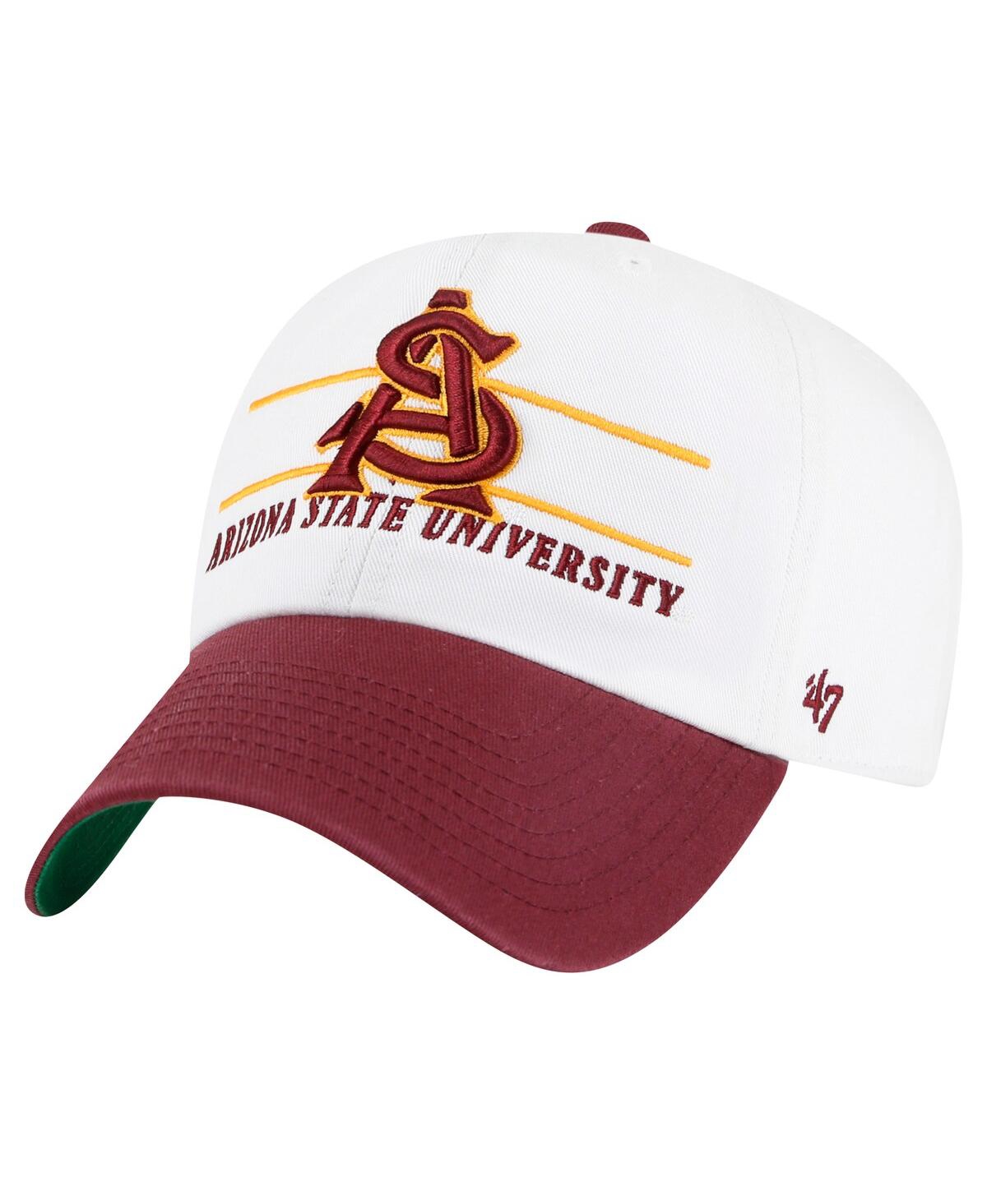 47 Brand Men's White Arizona State Sun Devils Gridiron Clean Up Adjustable Hat In White