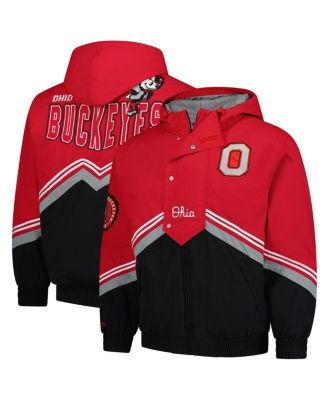 Mitchell & Ness - Men's Scarlet/Black Ohio State Buckeyes Throw It Back Retro Full-Zip Windbreaker Jacket