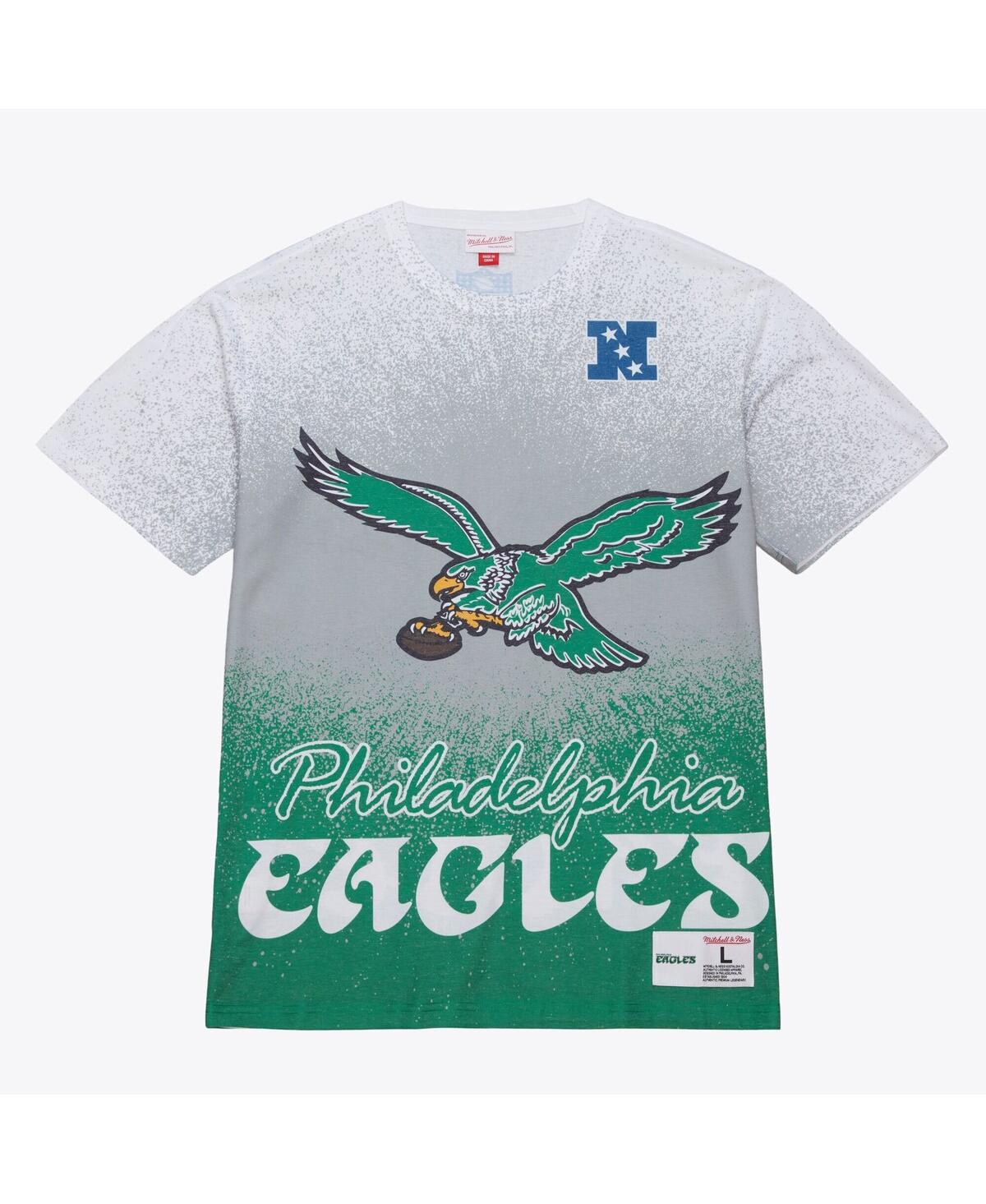 Mitchell & Ness Men's White Philadelphia Eagles Team Burst Vintage Logo T-shirt In White