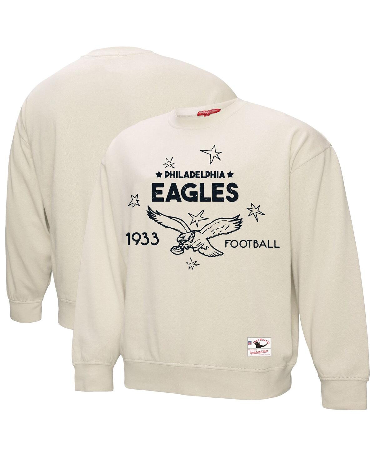 Women's Cream Philadelphia Eagles Shooting Stars Pullover Sweatshirt - Cream