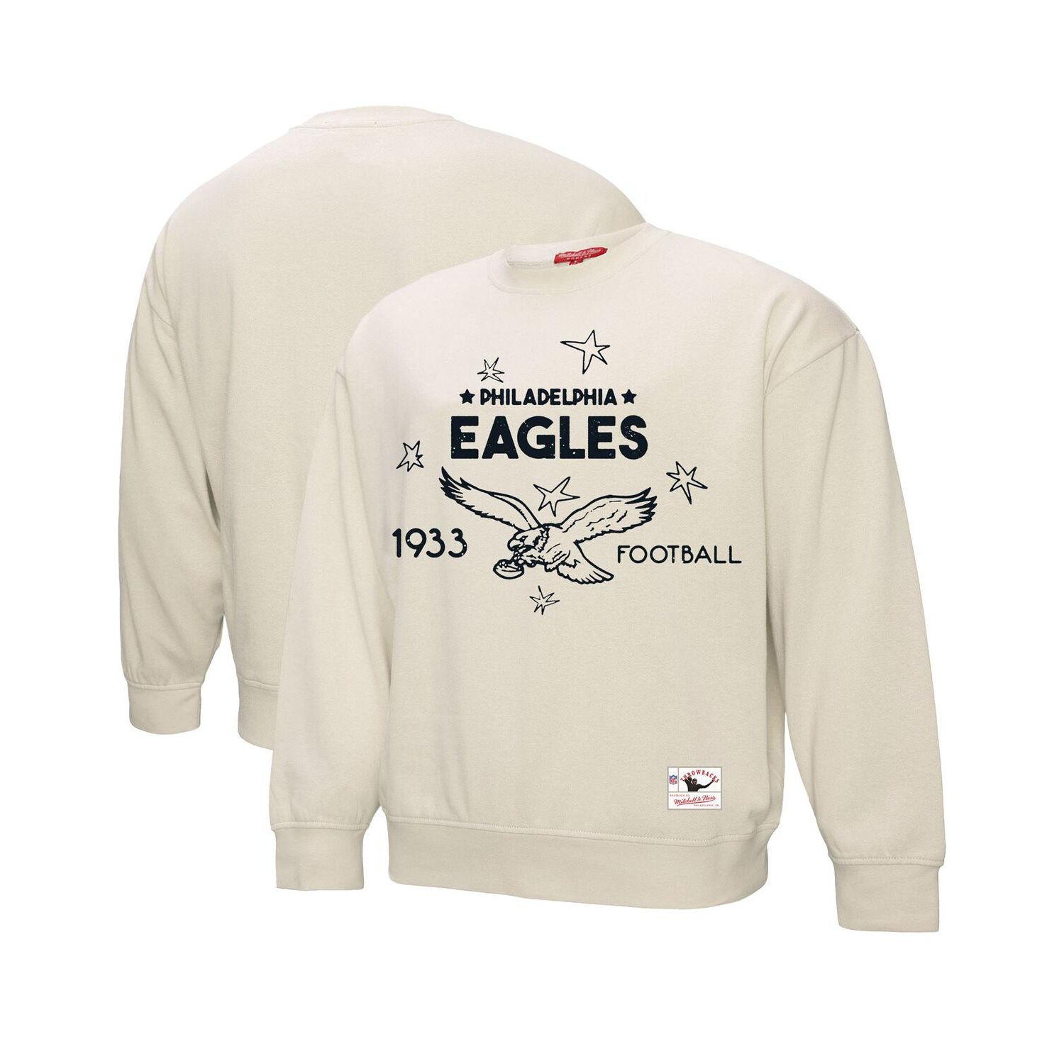 Women's Cream Philadelphia Eagles Shooting Stars Pullover Sweatshirt