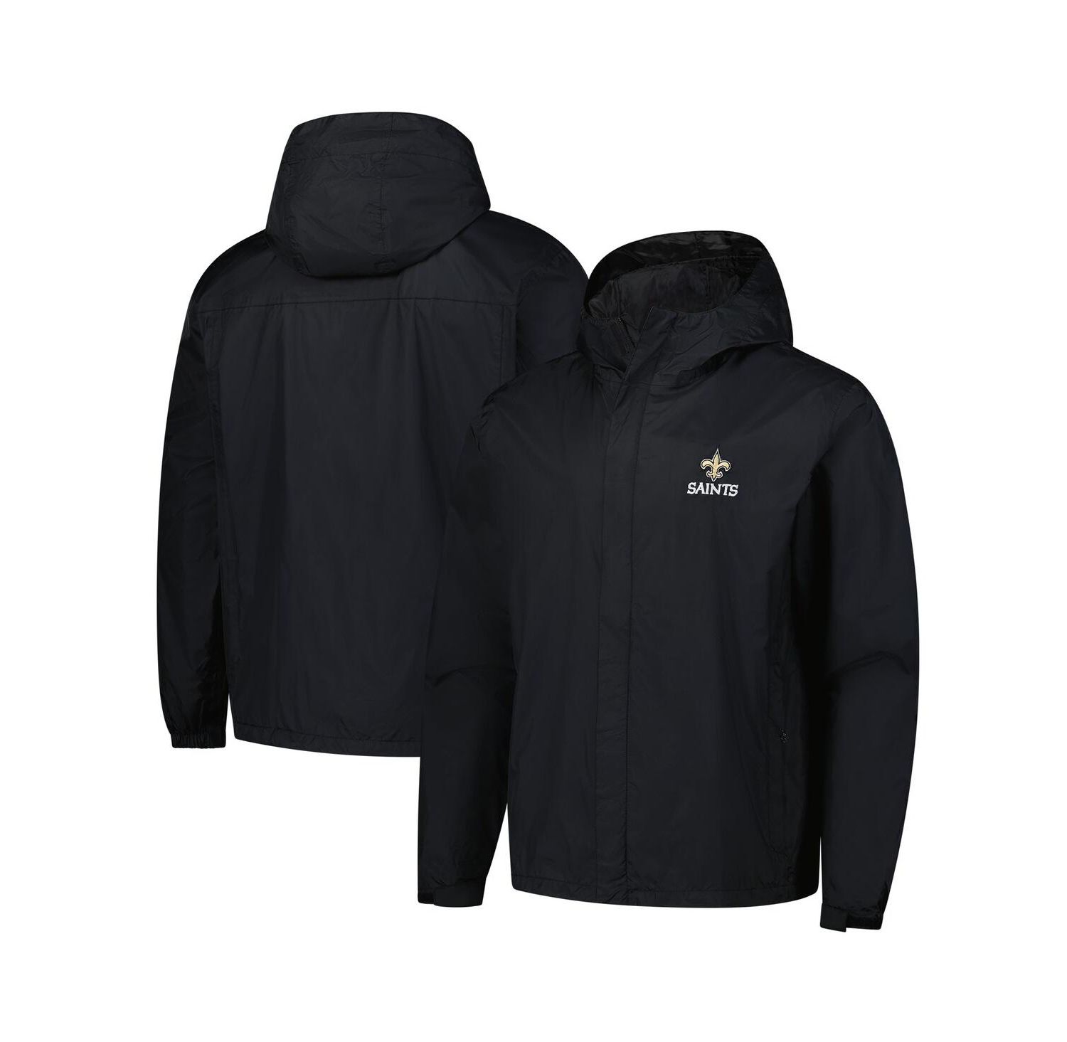 Men's Black New Orleans Saints Tropic Waterproof Packable Full-Zip Hoodie Jacket