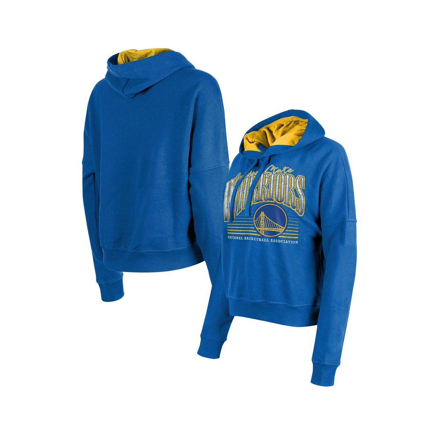 Women's Royal Golden State Warriors Boxy Pullover Hoodie
