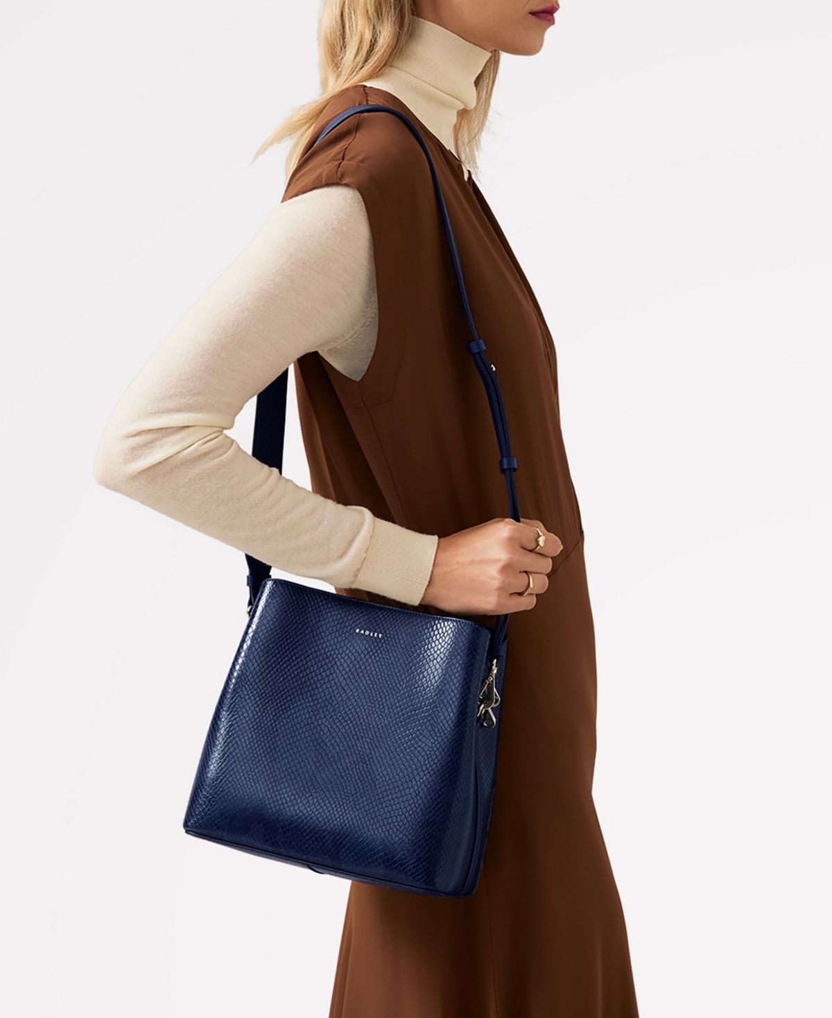 Dukes Place Icon Faux Lizard Zip Top Crossbody Bag - Evenfall