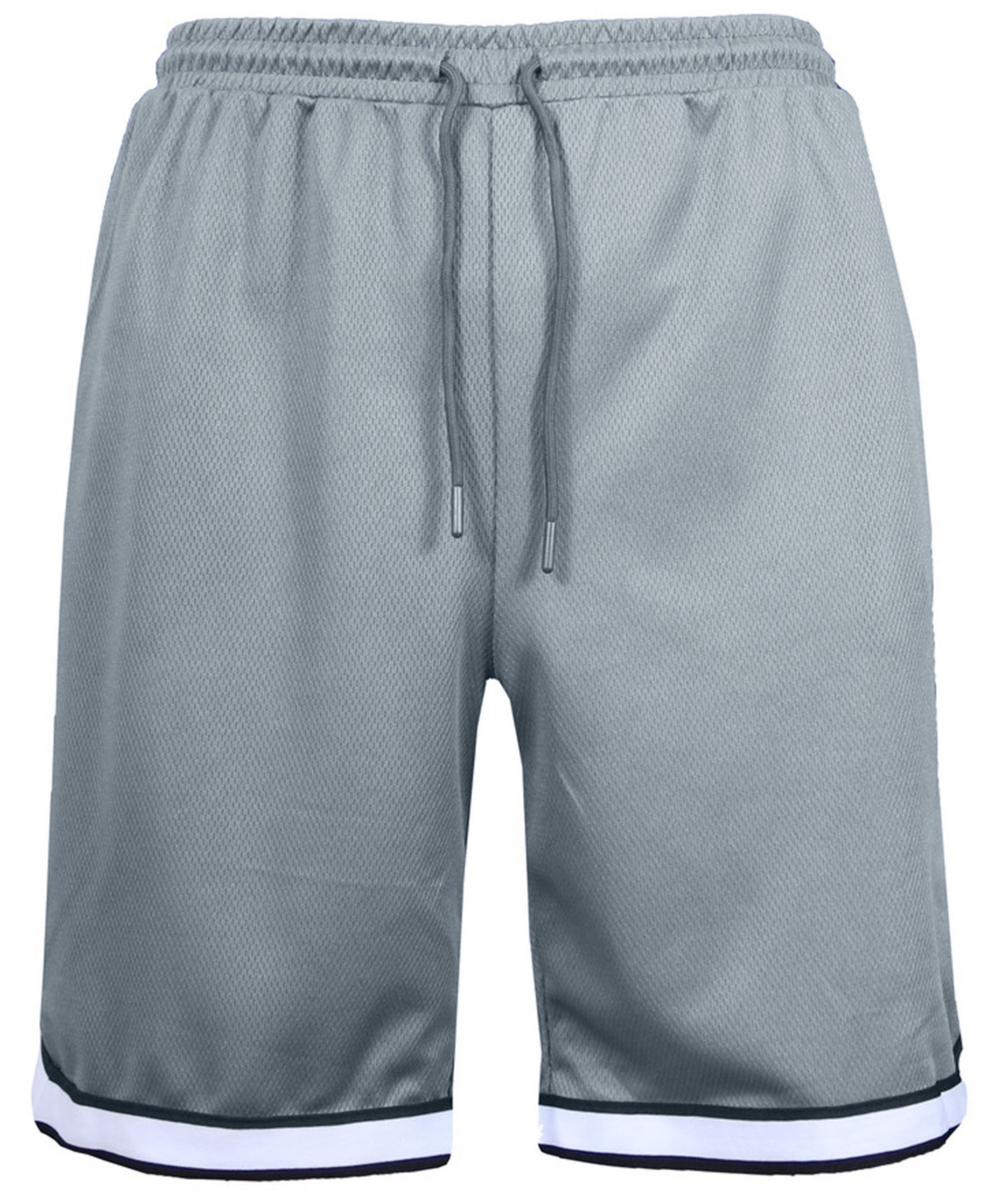 Galaxy By Harvic Men's Premium Active Moisture Wicking Workout Mesh Shorts With Trim In Silver