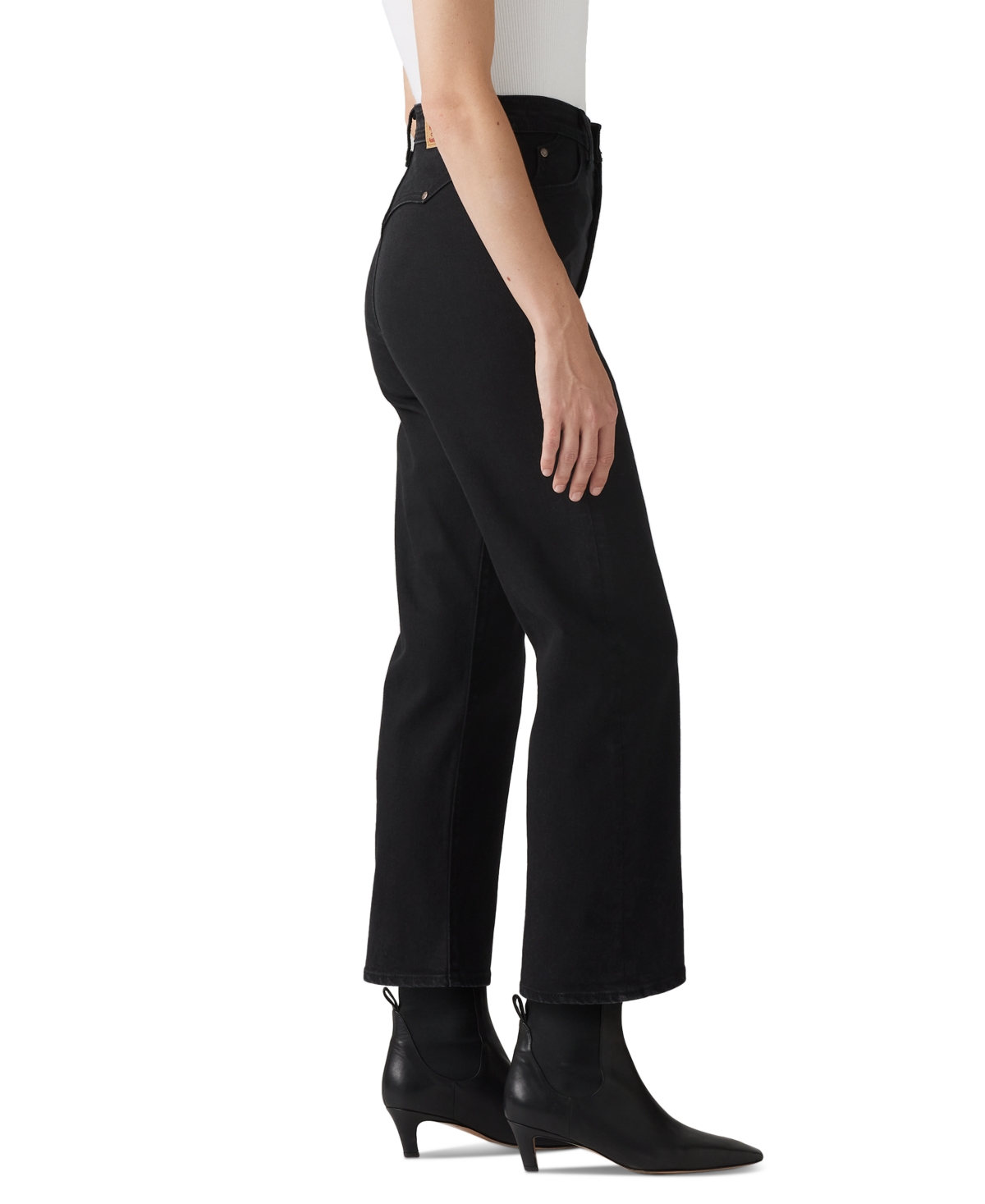 Levi's Women's Ribcage High Rise Straight Ankle Jeans In Flash Black