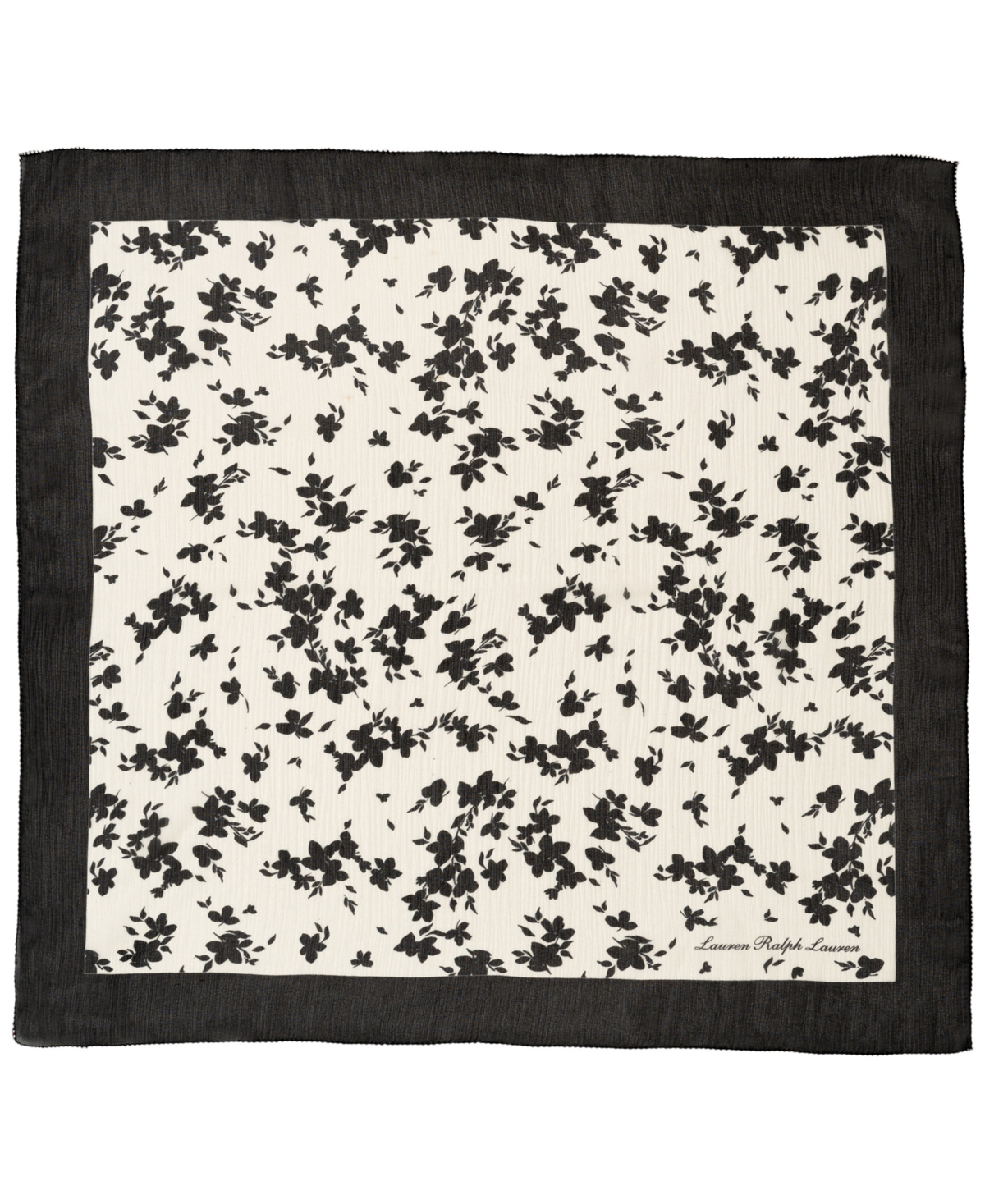 Contrast Floral Square Scarf - Mascarpone