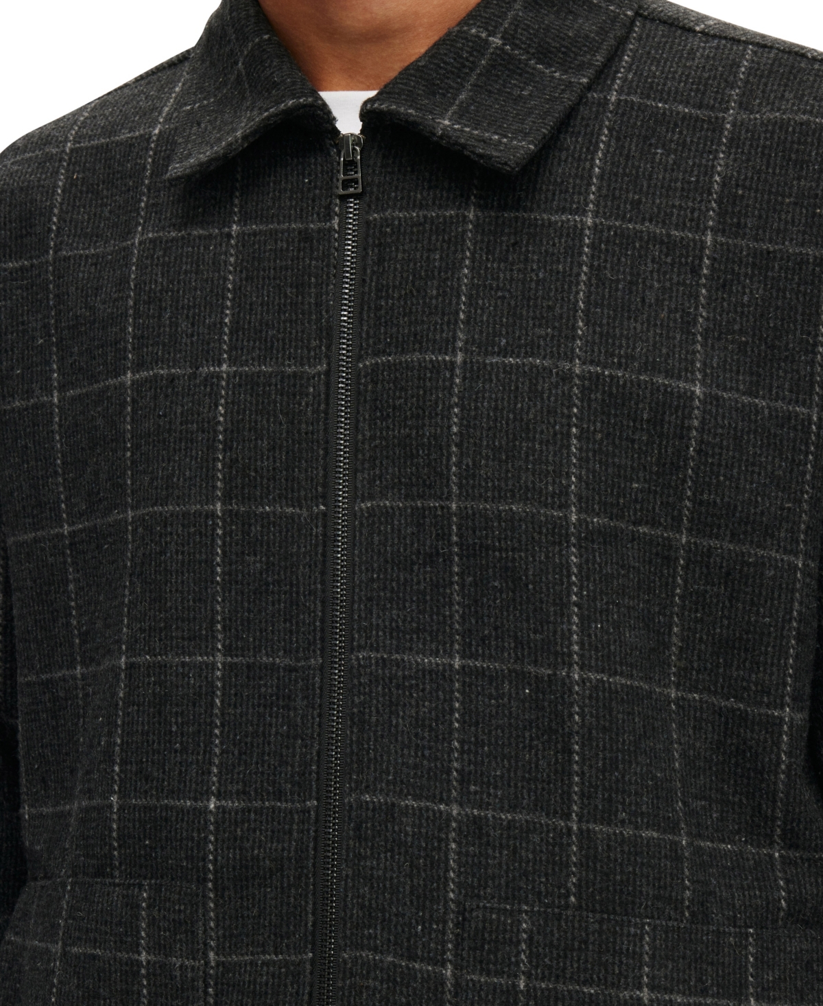 Shop Cotton On Men's Harrington Jacket In Charcoal Check