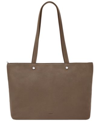 Jessie Leather Top Zip Tote Bag