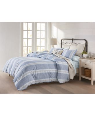 Cotton/Linen Clifton Stripe 2-Pc. Comforter Set, Twin, Exclusively at Macy's