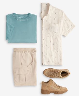 SUN + STONE SUN STONE MENS INSIDE OUT T SHIRT THADDEUS SHIRT RELAXED FIT 8 CARGO SHORTS EXCLUSIVELY AT MACYS 