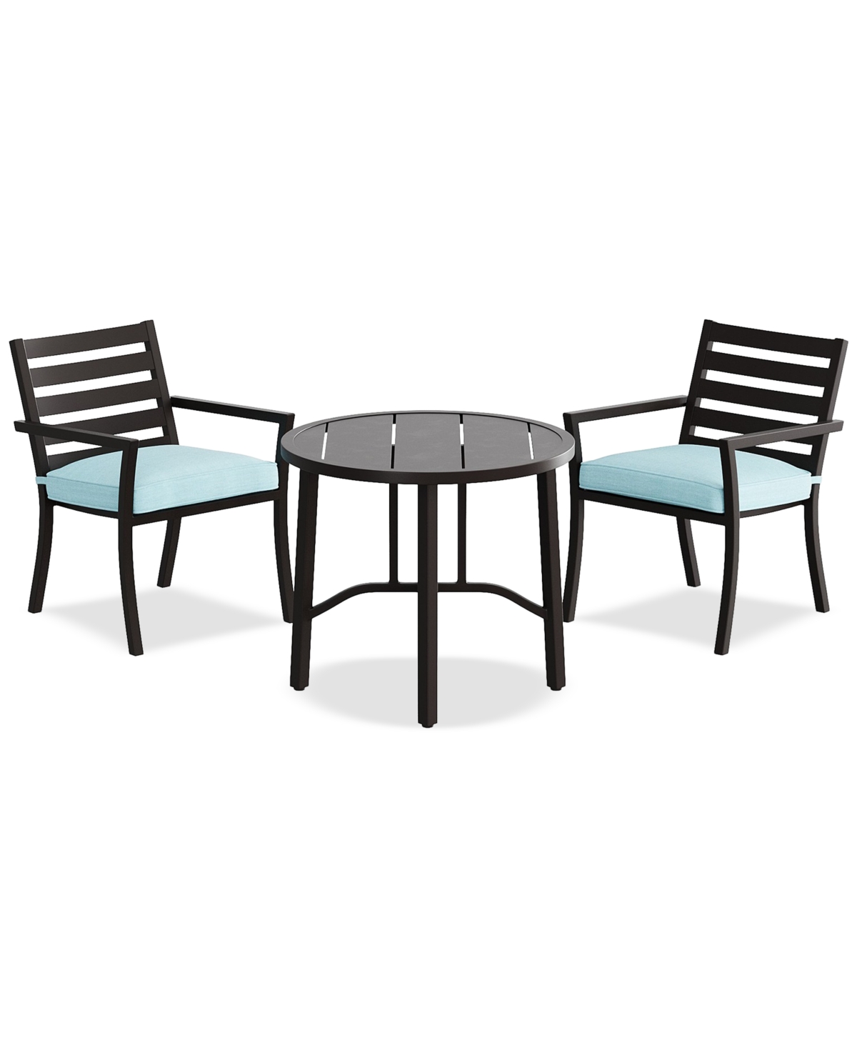 Agio Astaire 3pc Bistro Dining Set (32" Round Table + 2 Chairs), Created For Macy's In Spa Light Blue