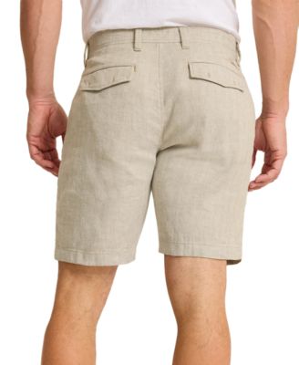 Men's Beach Coast Flat-Front Linen 9" Shorts