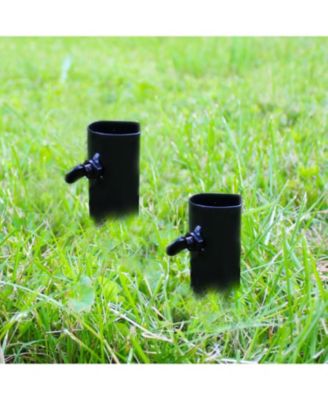 Outdoor Universal Steel Metal Ground Stake Accessory for Patio and Lawn Torches - Black