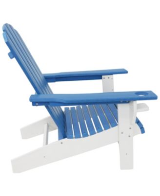 Plastic All-Weather Heavy-Duty Outdoor Adirondack Chair with Drink Holder