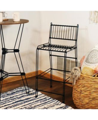 Indoor/Outdoor Furniture Steel Wire Bar-Height Dining Chair - Black
